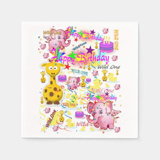 Paper Napkins Wild One zum ersten Geburtstag Serviette (Vorderseite)