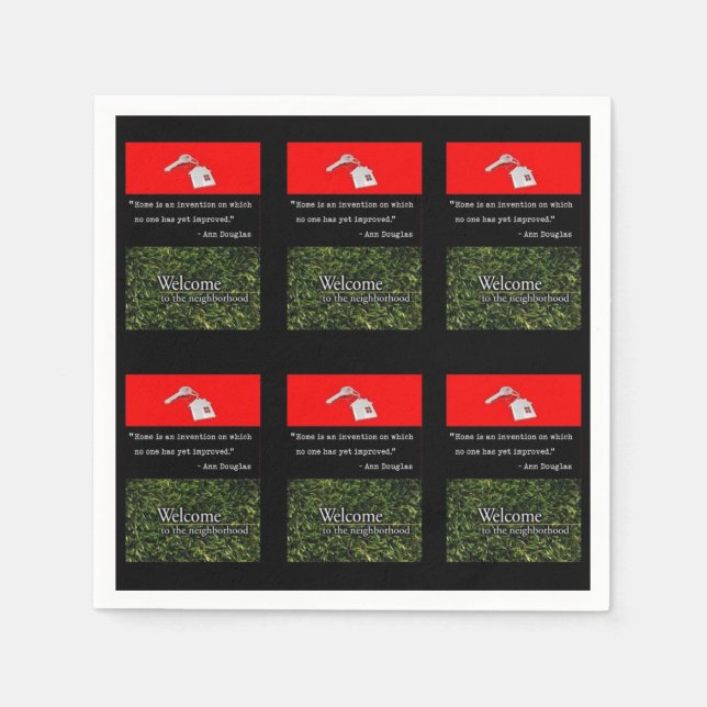 Paper Napkins Willkommen in der Nachbarschaft Serviette (Vorderseite)