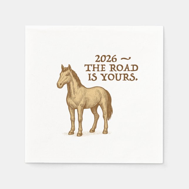 Paper Napkins with motivational text and horse Serviette (Vorderseite)