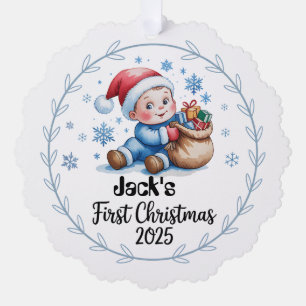 Paper Ornament-Baby Boy's First Christmas Ornament Karte