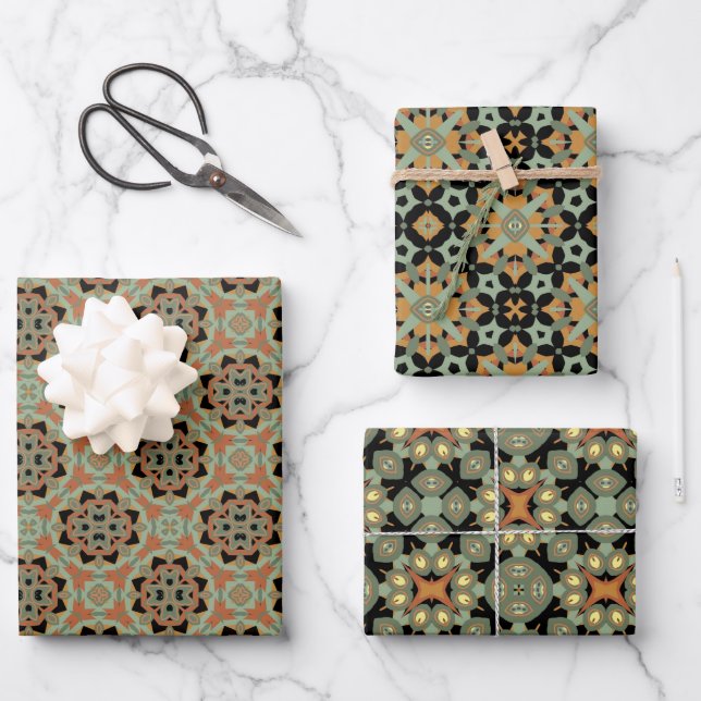 Paper Pack 168 Decorative Abstrakt Art Muster Geschenkpapier Set (Vorderseite)