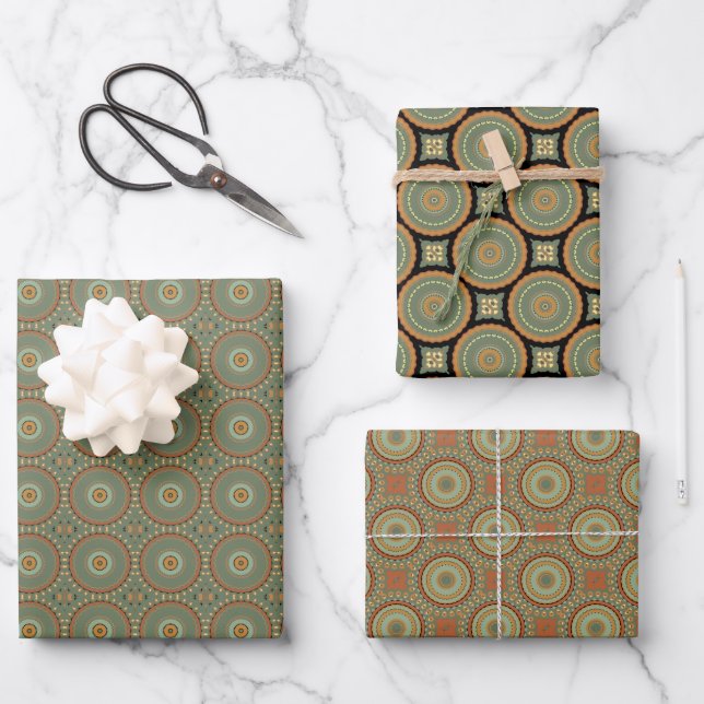 Paper Pack 169 Decorative Abstrakt Art Muster Geschenkpapier Set (Vorderseite)