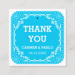 Paper Picado Colorful Mexic Gastgeschenk Hochzeit  Quadratische Visitenkarte