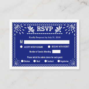 Paper Picado Colorful Mexican Wedding RSVP Begleitkarte