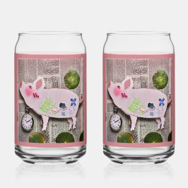 Paper Pig Soda Glass Dosenglas