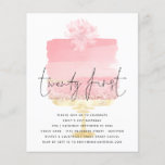 PAPER Pink Cake Script 21st Birthday Einladung Flyer<br><div class="desc">PAPER Pink Cake Script 21st Birthday Einladung. A great value PAPER (not card) alternative WITHOUT ENWICKES at SMALLER size 4.5" x 5.6" and at budget price. (Standard A6 enwickes are the nearest size to fit) Twenty First is in a set handwritten style with the details beneath overlaid onto a pretty...</div>