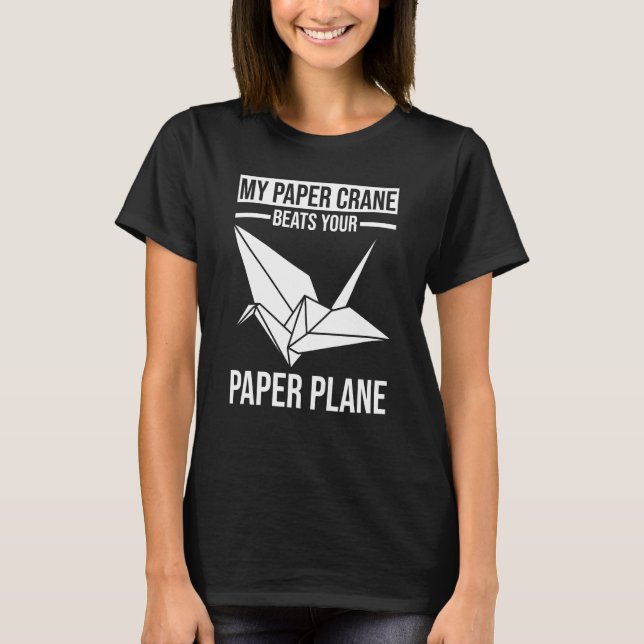 Paper Plane Paper Crane Origami T-Shirt (Vorderseite)