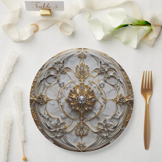 Paper Plate 9" Round Pappteller (Hochzeit)