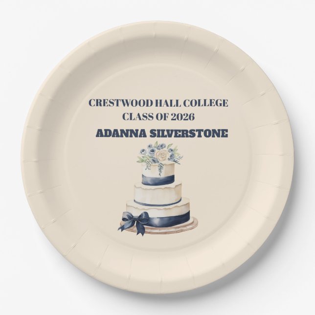 Paper Plate-Editable Graduation Party Plates Pappteller (Vorderseite)