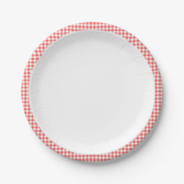 Paper Plate Picnic Red Gingham Birthday Party Pappteller