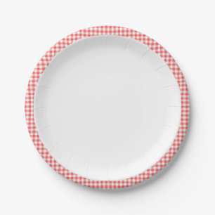 Paper Plate Picnic Red Gingham Birthday Party Pappteller