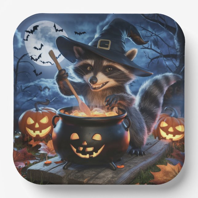 Paper Plate Reihe 3 Raccoon 03 Pappteller (Vorderseite)