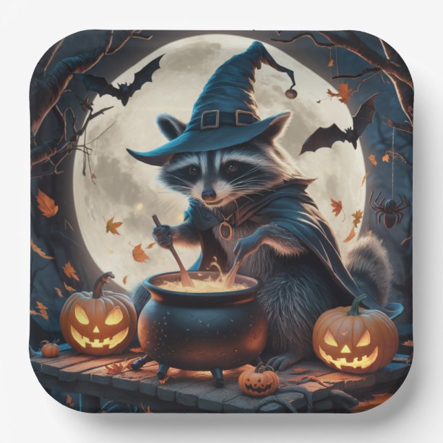 Paper Plate Reihe 3 Raccoon 06 Pappteller (Vorderseite)