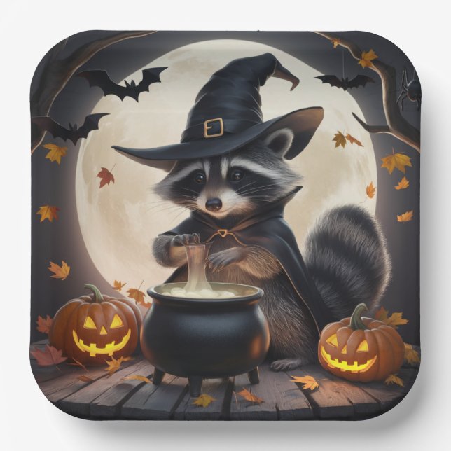 Paper Plate Reihe 3 Raccoon 08 Pappteller (Vorderseite)
