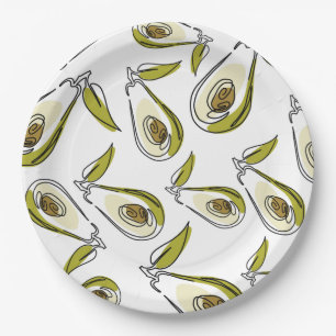 Paper Plate verfügt über einen niedlichen Avocado. Pappteller