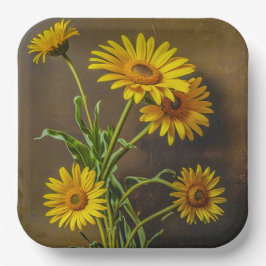 Paper Plate (Yellow Daisies) Pappteller