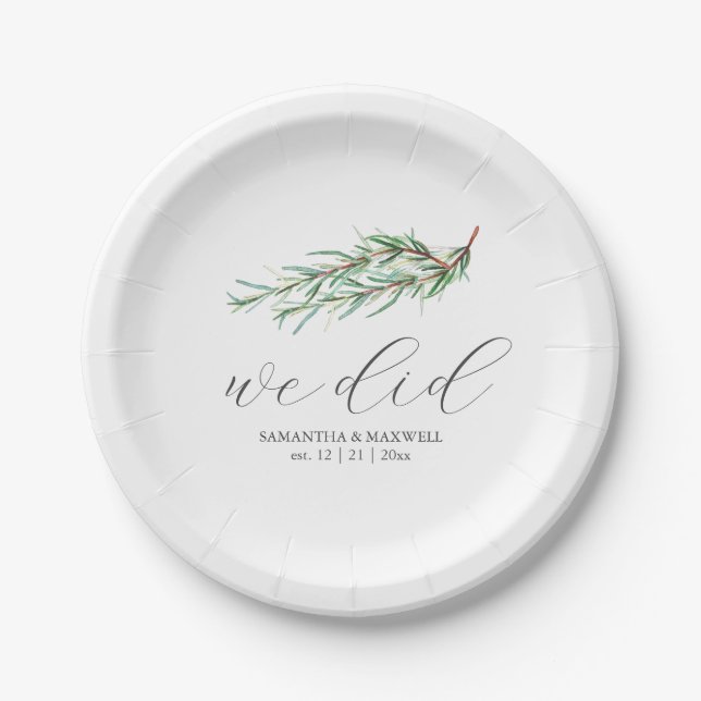Paper Plates Botanical Rosemary Branch Greenery Pappteller (Vorderseite)