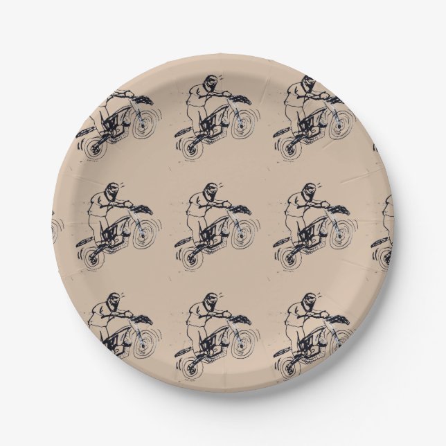 Paper plates for Kids dirt bike Party Pappteller (Vorderseite)