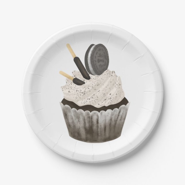 Paper Plates, Oreo Birthday Cupcake  Pappteller (Vorderseite)