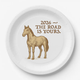 Paper Plates with motivational text and horse Pappteller