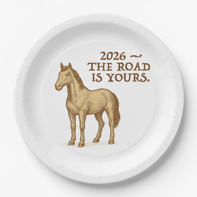 Paper Plates with motivational text and horse Pappteller (Vorderseite)