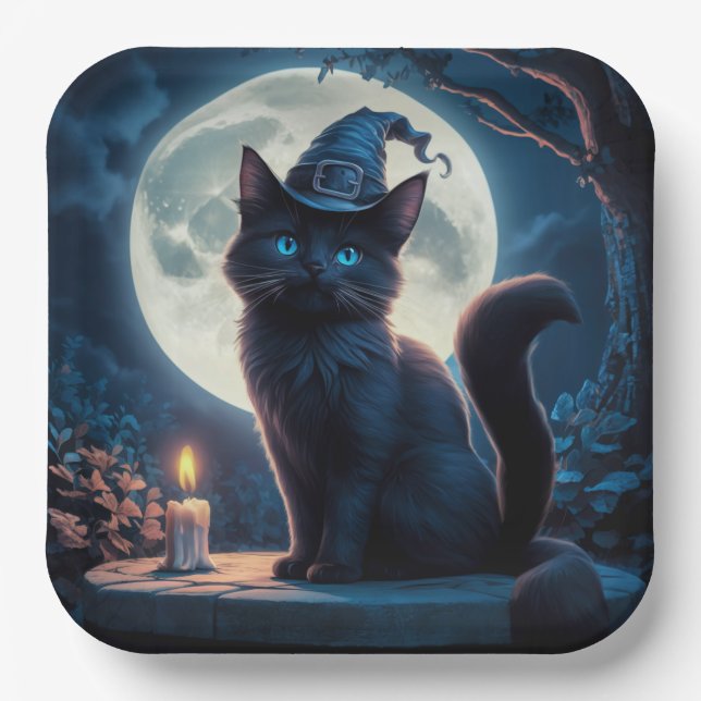 Paper Plattformen Reihe 1 Black Cat 13 Pappteller (Vorderseite)