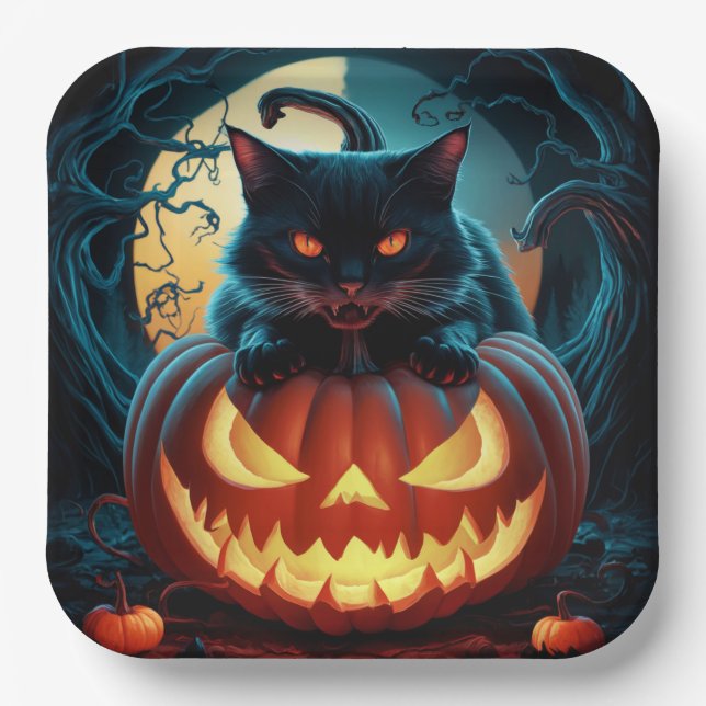 Paper Plattformen Reihe 1 Black Cat 16 Pappteller (Vorderseite)