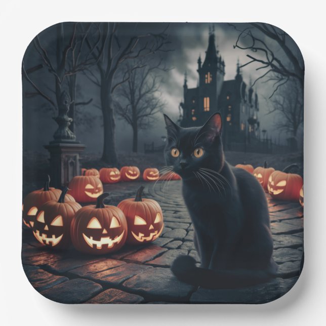 Paper Plattformen Reihe 1 Black Cat 22 Pappteller (Vorderseite)