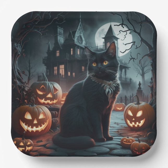 Paper Plattformen Reihe 1 Black Cat 23 Pappteller (Vorderseite)