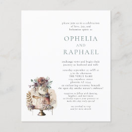 PAPER QR Code Bohemisch Hochzeitstorte Blue Einlad Flyer