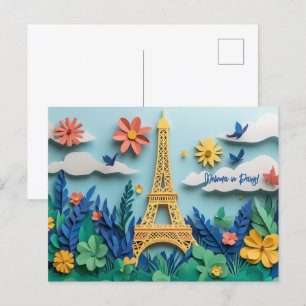 Paper Quilling Paris Postkarte