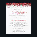 PAPER Red Glitter Flyer<br><div class="desc">Red Glitter Twenty First Party lädt ein. A great value PAPER (not card) alternative WITHOUT ENWICKES at SMALLER size 4.5" x 5.6" and at budget price. (Standard A6 enwickes are the nearest size to fit) Glitz and glam with a border of falsch red glitter at the top on each side,...</div>