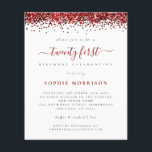 PAPER Red Glitter Flyer<br><div class="desc">Red Glitter Twenty First Party lädt ein. A great value PAPER (not card) alternative WITHOUT ENWICKES at SMALLER size 4.5" x 5.6" and at budget price. (Standard A6 enwickes are the nearest size to fit) Glitz and glam with a border of falsch red glitter at the top on each side,...</div>