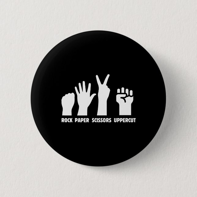 Paper Rock Scissors Uppercut Boxing Martial Arts K Button (Vorderseite)