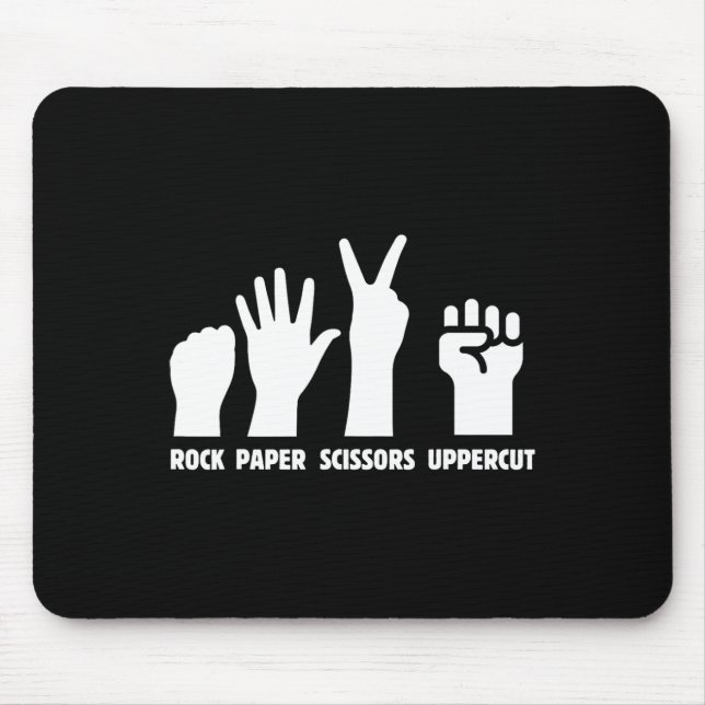 Paper Rock Scissors Uppercut Boxing Martial Arts K Mousepad (Vorne)
