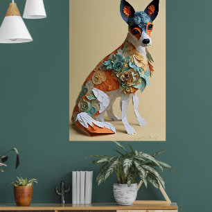 Paper Rokoko Toy Fox Terrier Pastel Colors Poster