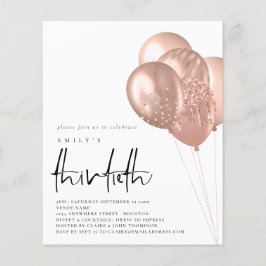 PAPER Rose Gold Balloons QR Code 30. Party Flyer