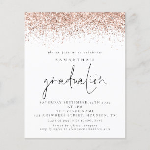 PAPER Rose Gold Glitzer Abschluss laden Flyer