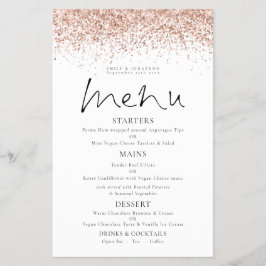 PAPER Rose Gold Glitzer Skript Hochzeitmenü Flyer