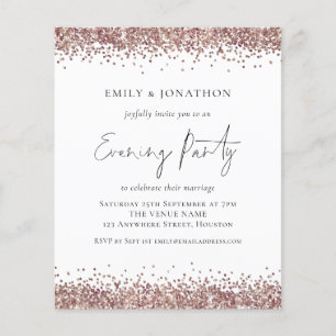 PAPER  Roségold Glitter-Abend-Einladung Flyer