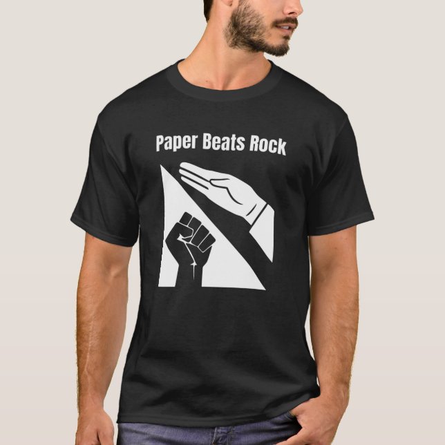 Paper schlägt Rock T-Shirt (Vorderseite)
