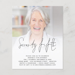 PAPER Script Foto 75. Geburtstagsparty Einladung Flyer