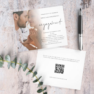 PAPER Script Foto QR Code Verlobung Einladung Flyer