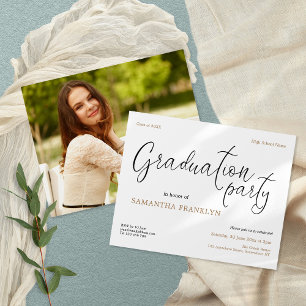 PAPER Script Text Foto Graduation Party Einladung Flyer
