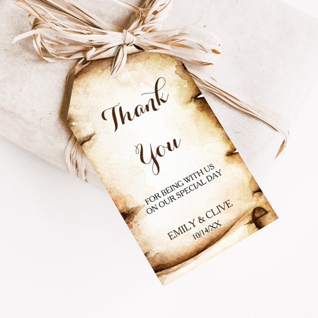 Paper Scroll Rustikales Land Vielen Dank Geschenkanhänger (Von Creator hochgeladen)