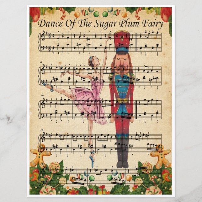 Paper Sheet Music Art Dance of the Sugarplum Fairy (Vorderseite)