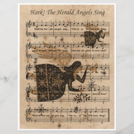 Paper Sheet Music Art Hark The Herald Angels Sing