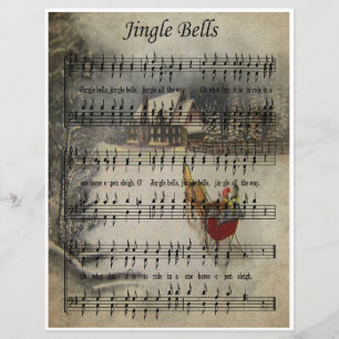 Paper Sheet Music Art - Jingle Bells