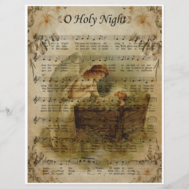 Paper-Sheet Music Art-O Holy Night (Vorderseite)