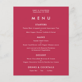 PAPER Simple Text Magenta Wedding Menu Flyer
